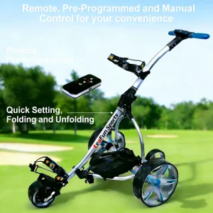 Remote Control Golf Trolley Electric Golf Cart With Distance 10M 20M 30M Function and GPS Holder for Sale Online