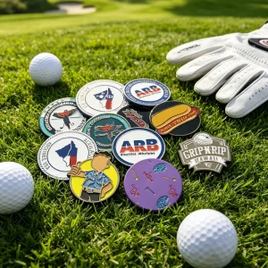Resin Novelty Bulk Golf Ball Marker Accessory Pickleball Customised Coin Leather Bracelet Random Medallion Plastic and Towel