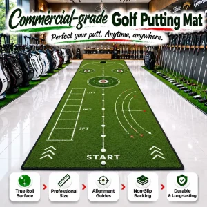 Resistant Rubber Based Outdoor Golf Putting Mat Waterproof Synthetic Putting Green Rug for Outdoor Leisure Golf Practice