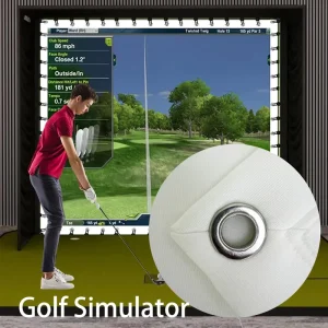 Retractable 100% Polyester Stretch Quick-Dry Breathable Mesh Fabric for Indoor Projector Golf Simulator Enclosure 126″ Width