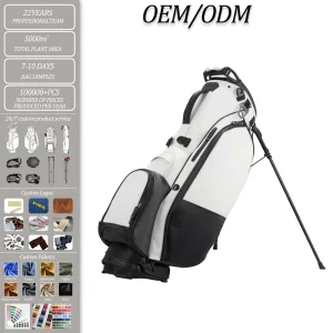 Retractable Height PLAYEAGLE Golf Gun Bag Contain Half Set Golf Clubs Leather Vessel Golf Stand Bags Outdoors Bag for Men