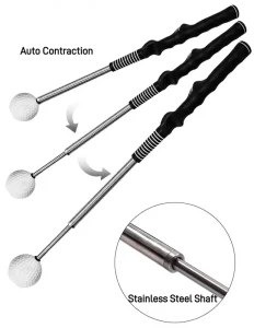 Retractable Portable Golf Swing Training Aid with Resin & Stainless Steel Grip Trainer for Correcting Gesture Indoor Practice