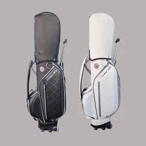 Retractable Pull Rod PU Leather Waterproof Golf Bag with Wheels