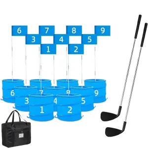Right Handed Golf Practice Set with 2 Clubs Outdoor Use for Adults