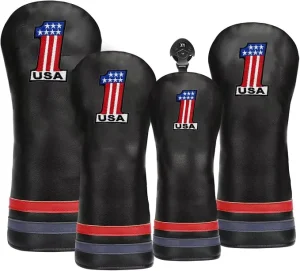 Robust PU Leather Golf Driver Hybrid Head Protective Covers Custom Printed Embroidery Logo Versatile Golf Gear