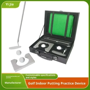 Rosewood Golf Putter Leather Box Three Section Folding Portable Practice Equipment Business Gift Training Aid for Global