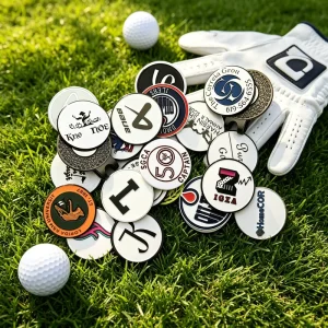 Rule Conforming Level Custom Metal Soft Enamel Pink Flower Shape Golf Accessories Hat Clip Magnetic Golf Ball Marker