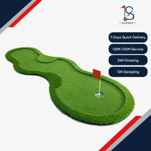 SER 3m*1m Mini Golf Course Portable Putting Green Simulator Indoor Outdoor Golf Training Aid Equipment