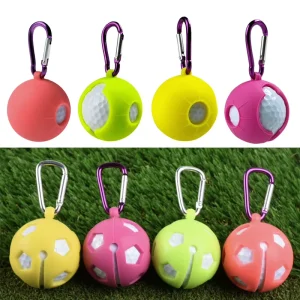 SILSIUM G-1272 Silicone Golf Ball Cover Clip Mini Storage Pouch Holder & Tee Stand with Hook Loop Fastener Golf Accessories Set