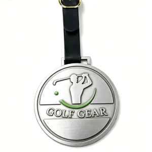 SY Zinc Alloy Waterproof Golf Bag Tag with Custom Logo Tape Closure Portable Eco Friendly Lightweight for Golf Sports