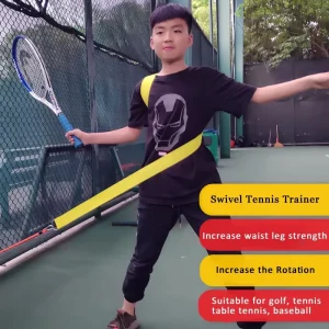 SYCASSI Reinforced Nylon Swivel Tennis Trainer Golf Table Training Tool Elastic Belt Trainer Equipment Sparring Tennis