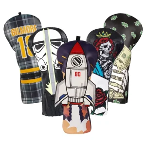 Sci-Fi Design PU Leather Embroidery Golf Driver Headcover