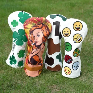 Self designed Golf Accessories Distinctive Driver Golf Headcover PU Leather Embroidery Golf Head Cover