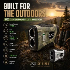 Sensivision 750mAh Golf Laser Rangefinder 1700Y Range 0.5m Precision IP54 Waterproof Digital Private Label 6.5X Magnification