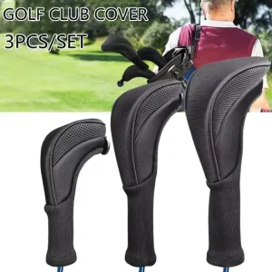 Set of 3 Golf Wood Club Headcovers Hybrid Golf Accessories with Interchangeable Tags Head Covers for Golfers