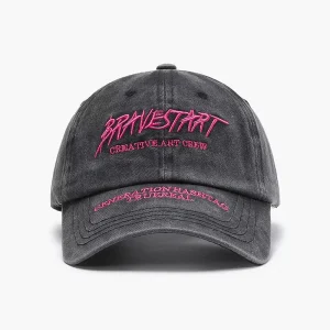 Shading Baseball Cap Vintage Couple Street Retro Washed Cotton Letters Embroidered Soft