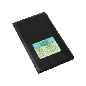 Shuran New Golf Deluxe Scorecard Holder with Pencil Foldable Black Genuine Leather Outdoor