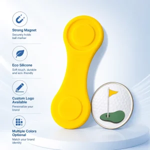 Silicone Golf Hat Clip Magnetic Ball Marker Base Bulk Supply Lightweight Rubber Golf Gear for Club Souvenirs