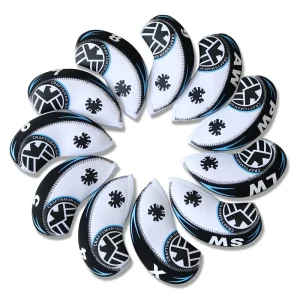 Silver Diving Material Golf Head Covers Iron Golf Accessories 11PCS