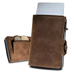 Simple PU Leather Custom Logo Brown Classic Golf Score Card Holder