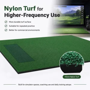 Simulator Training Space and Retail/Distributor Supply EVA or NBR Base Professional Commercial Nylon Golf Practice Mat