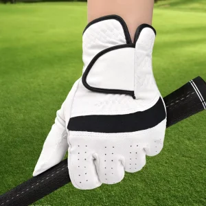 Single Piece Comfortable Breathable Lamb Leather Non Slip Wear Resistant Training Gloves Left Right Hand PU Golf Gloves