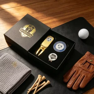 Single Pole Sports Customised Golf Divot Tool Click Release Premium Steel Fidget Flat Hammered Single Prong Holster Tool Metal