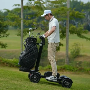 Single Seat Electric Golf Cart 4 Wheel Lithium Battery Motorized Mobility Scooter Mini Golf Trolley Caddy for Adults