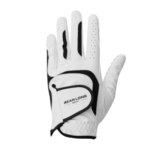 Sleek Athletic Look Mens White Leather Golf Glove Left Hand Men With Ball Marker Breathable Comfortable Soft Durable Quality