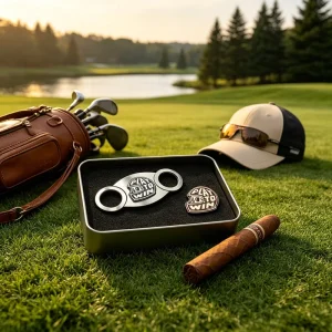 Slim Perfect Cut Logo Sissor Japanese Plastic Cuban Premium Cigar Cutter Carbon Japanese Round All Cuts Golf Ball Marker