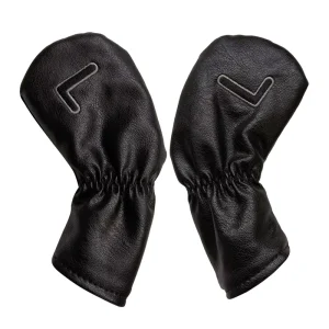 Small Custom Order Accept Novelty Embroidered Magnetic Black Golf Iron Head Covers OEM Embroidery Pu Leather Club Headcover