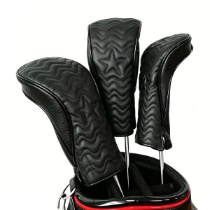 Small Order Accepted Custom Pattern and Logo PU Leather Club Headcover Driver Fairway Hybrid 1 3 5 Wood Golf Head Cover