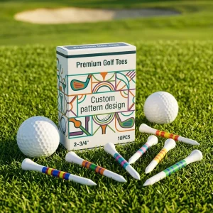 Small Pack Custom Logo Strong Tough Lightweight Smooth Polished Classic Style Bulk Bright Durable Plastic Golf Tees