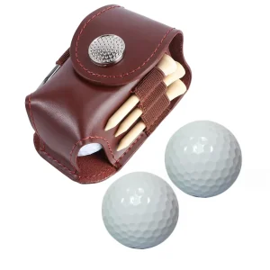 Small Tee Custom Accessories Leather Waist Bags for Men Mini Ball Case Vintage Design PU Golf Bag