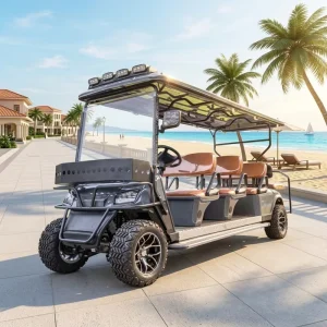 Smart 8 Seater Electric Golf Cart Enpower Controller Anti Roll Back Energy Recovery 4kW AC Motor Color Custom for Resort