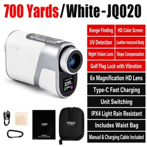 Smart Golf Rangefinder Upgrade HD Display NV UV Detect Slope Comp PinLock Vibr 6X 700Yds Mini Golf