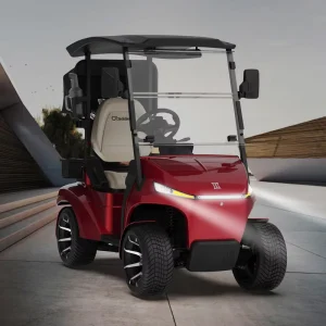 Smart Touchscreen Golf Cart with Voice Navigation Multimedia Player & Charging Ports Convenient Golf Course Patrol Vehicle