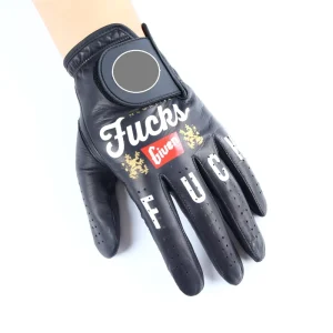 Soft Comfortable Warm and Non Slip Genuine Lambskin Cabretta Leather Printed Golf Gloves