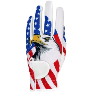 Soft Flexible Eco Friendly Waterproof Lightweight Blue Black White Color Options Custom Logo PU Leather Golf Glove