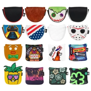 Soft PU Leather Printed Golf Putter Cover with Embroidery