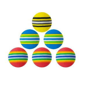 Soft Rainbow Stripe EVA Foam Training Balls for Indoor Golf or Pet Practice Colorful Practice Ball