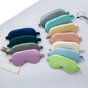 Soft Silk Satin Sleep Mask Low MOQ Eye Cover with Box