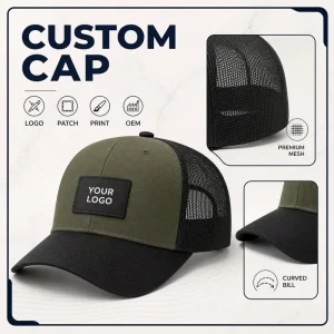Solid Custom Logo 6 Panel Mesh Sports Golf Snapback Caps for Men Fitted Trucker Hats