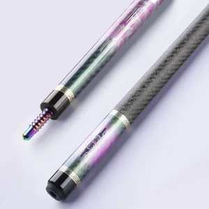 Source Factory Carbon Fiber Snooker Pool Cue with Stainless Steel Quick Release Joint 11.8/12.5mm Tip 2-stage 1/2 Split Design