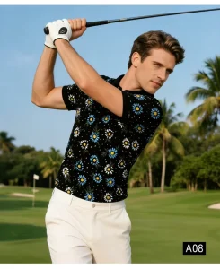 Spandex/Polyester Materials Golf Clothes OEM Custom Men Women Polo Shirts Summer Golf Outfit Factory