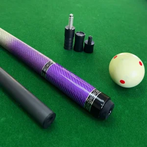 Special Chinese American Style Short Cue Stick for Professional Eight Ball Table Cue with Purple Butt Sleeve