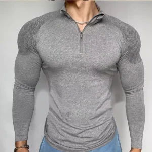 Sportswear Outdoor Golf Custom Sports Apparel Gym Workout Training T Shirt Stand Collar 1/4 Zip Pullover Quarter Zip Golf