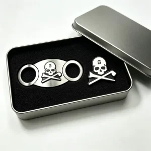 Stainless Steel Double Blade Cigar Lighter With Built In Cutter Scissor Handle Portable Tool Golf Ball Marker