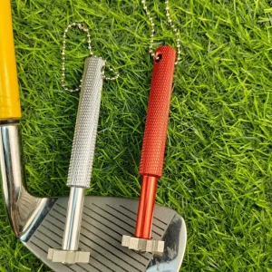 Stainless Steel Golf Cleaning Knife Carabiner Wedge Hexagonal Sharpener for Golf Clubs