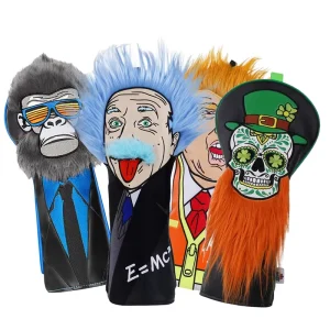Stock Durable Golf Accessories Soft Leather Blue Hair E instein Driver Cover Golf Head Covers Portable Golf Headcovers